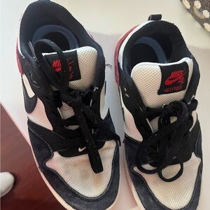 Nike Kids Shoes Black and White with Red Accents